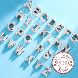 925 Sterling Silver Charm Beads Fit Original Bracelet Charms 26 Letters English Pinyin Bead Gift for Women Jewelry