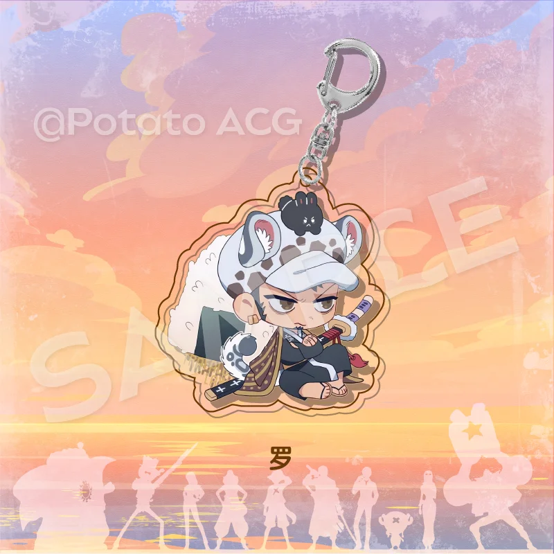 Le roi pirate QQ personnes nourriture périphérique porte-clés cartable pendentif Luo Zuolong Shanzhi route mouche porte-clés anime accessoires