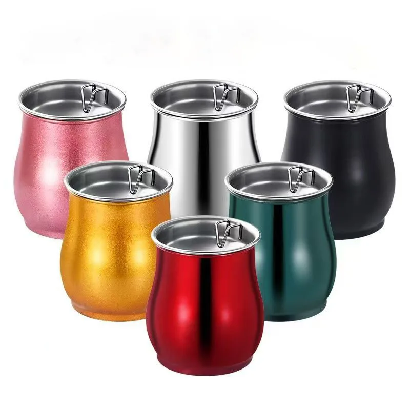 Smokeless Windproof Stainless Steel Ashtray with Lid Round Smokeless Cigar Ashtray Patio Indoor Use Auto Interior Accessories