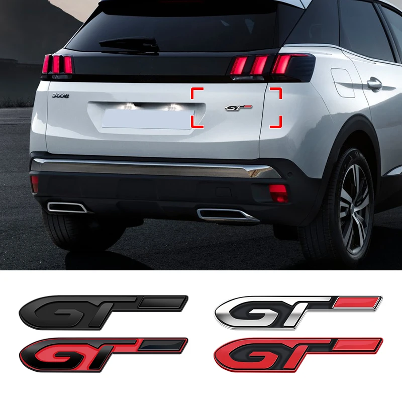 1pcs metal 3D Car GT Line Emblem Badge Decals Rear Trunk Body Sticker For Peugeot  106 107 208 307 308 408 508 2008 Accessories