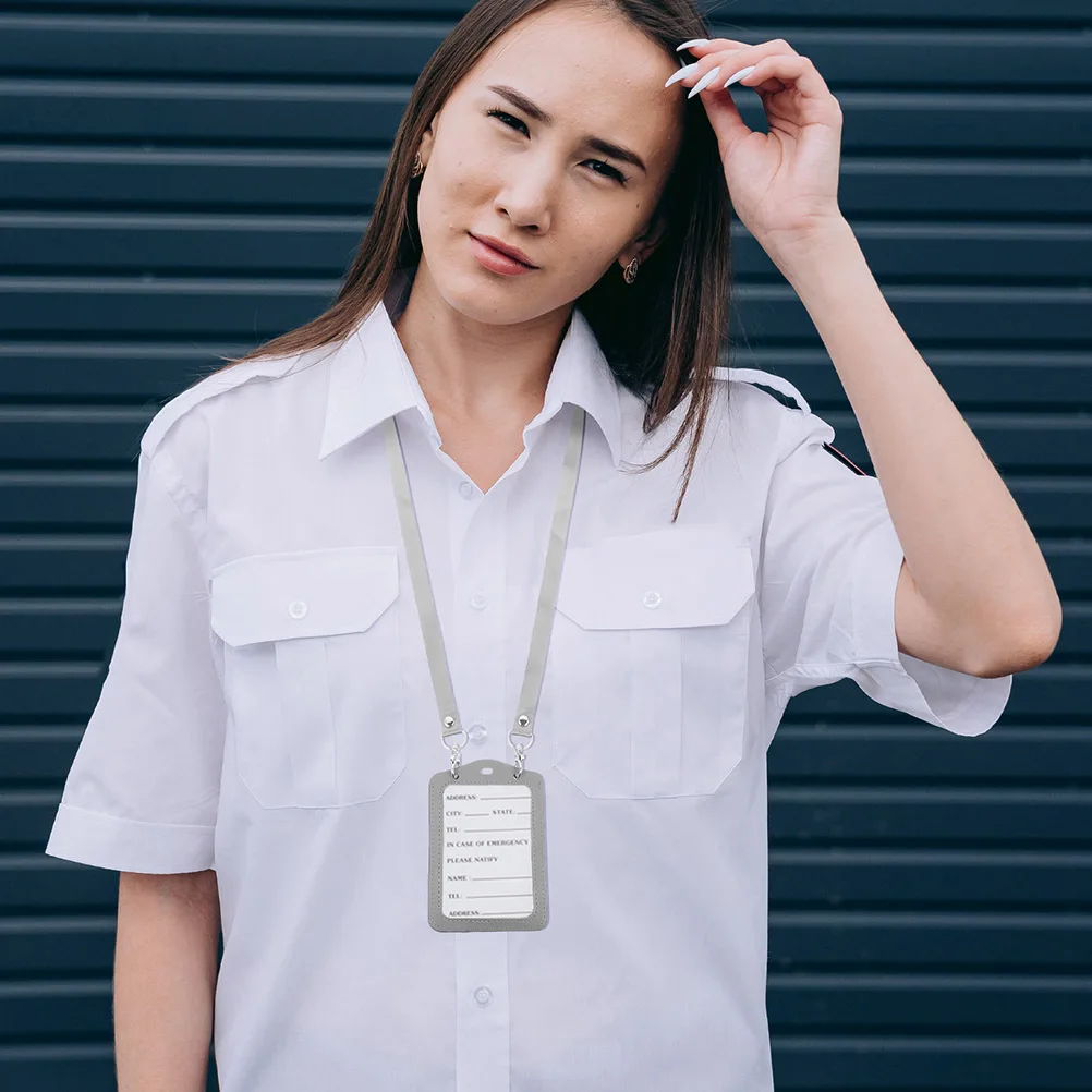 

2Pcs Work Badge Card Holder Clear Protective Sleeves Transparent Id Badge Cover Organize Name Cards Display