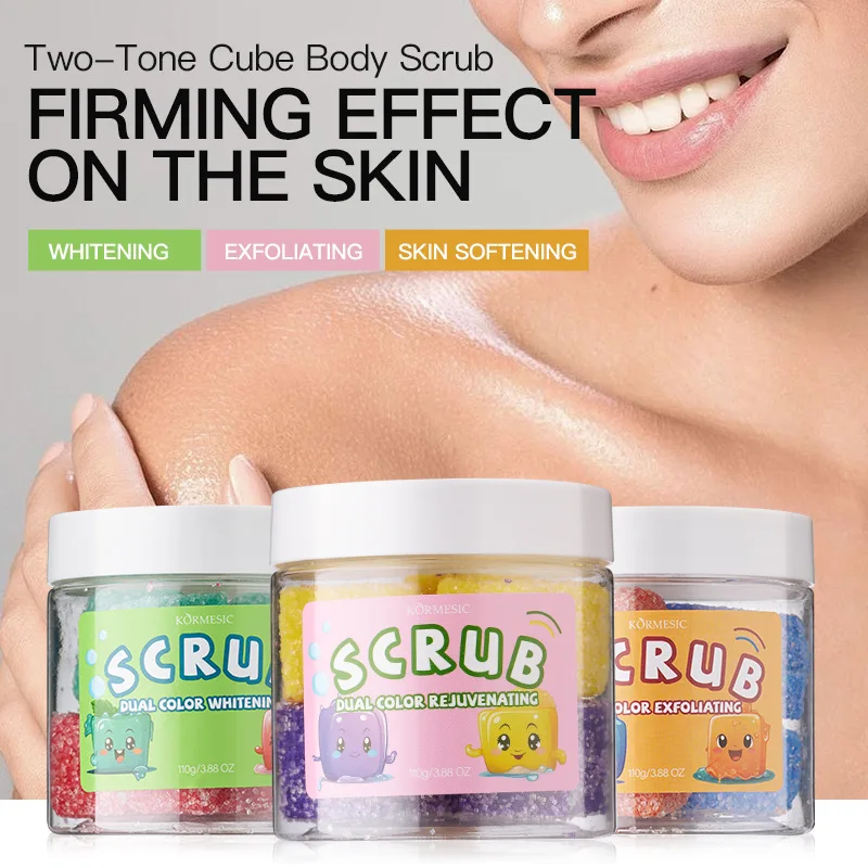 KORMESIC Double Color Square Body Scrub 200g Gentle Exfoliating Scrub Dead Skin Remover Moisturizing Body Care For Smooth Skin