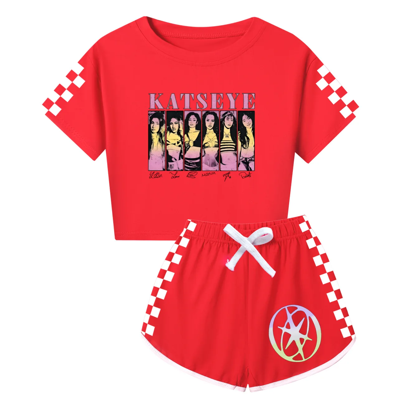 

Women Hot Katseye Funny Print Princess Kids Clothes Girls Casual Cotton Tops Teens Short-sleeved T-shirt Children Clothing 2-16Y