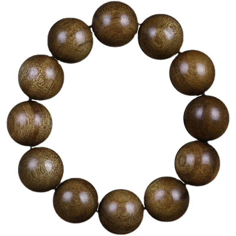 UMQ Old Materials Gold Silk Small-Leaf Phoebe Zhennan Wooden Bracelet Wooden Prayer Beads Crafts Men's and Women's Hand Jewelry