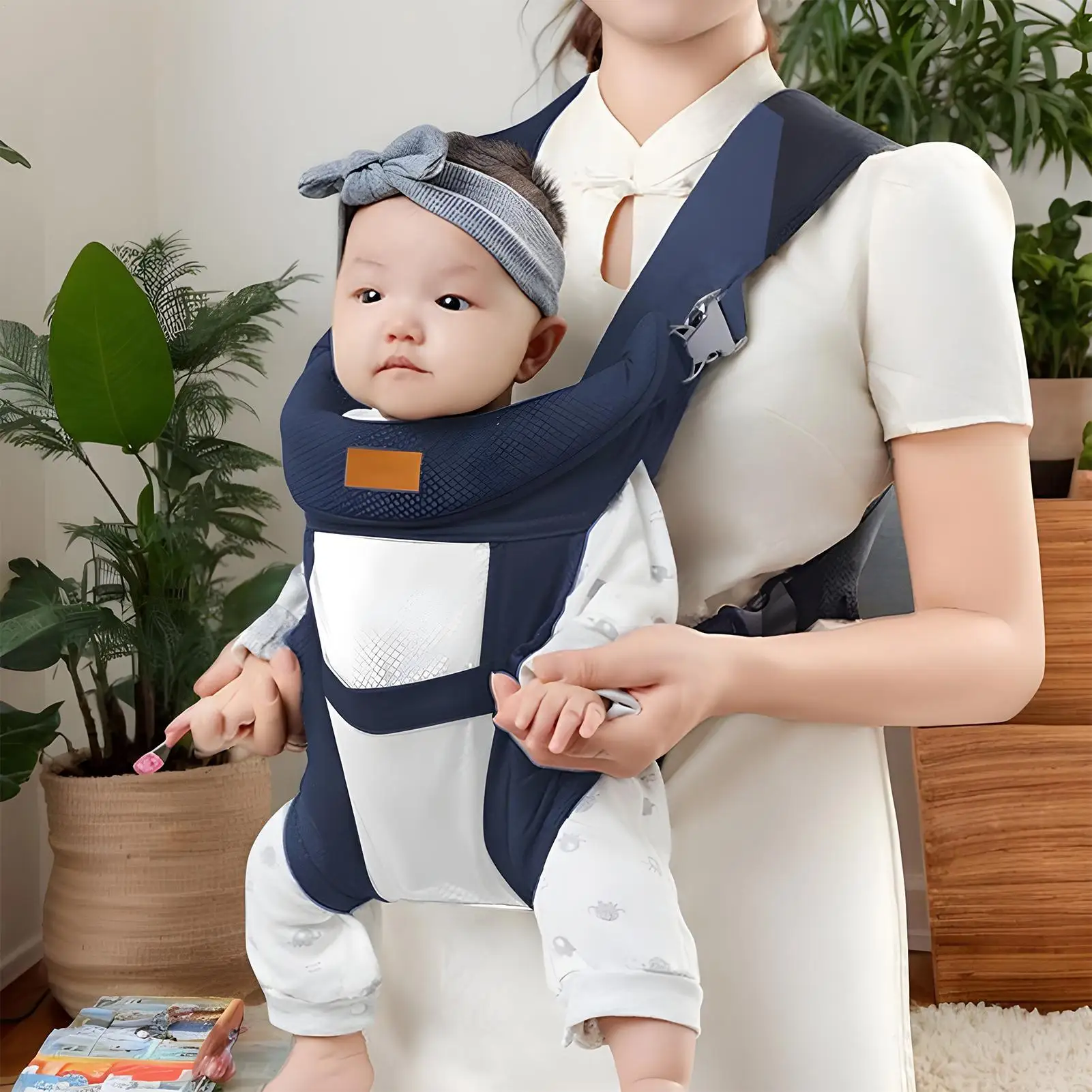 Baby Holder Chest Lightweight Baby Carrier Ergonomic Breathable Horizontal Sling Bag Head Support Adjustable For Nature Walks