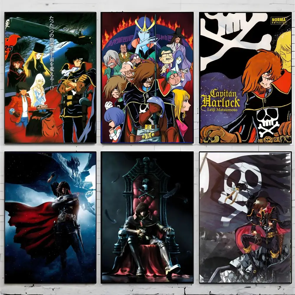 mecha anime print S-Space Pirate Captain Harlock Poster Superior Home Space Pub Indoor Decorative Art & Home Decor