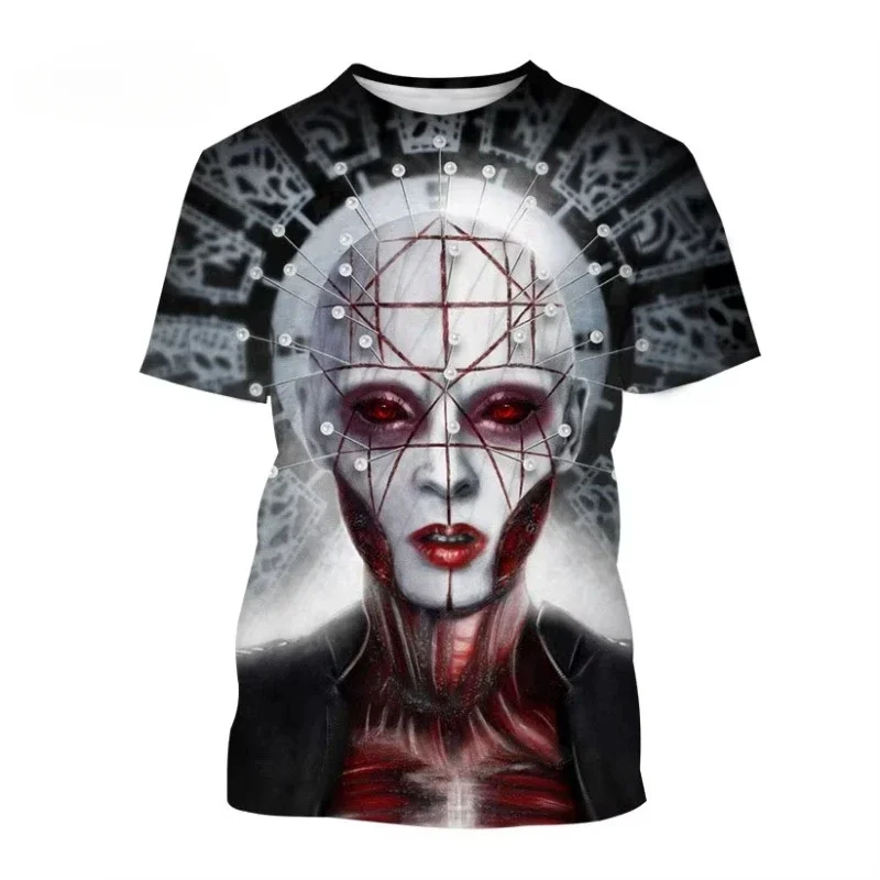 Fashion Casual Men Clothing Hellraiser 3D Print T-shirt Personalized Oversized T-shirt Hip-hop Harajuku Street Short Sleeve Tops