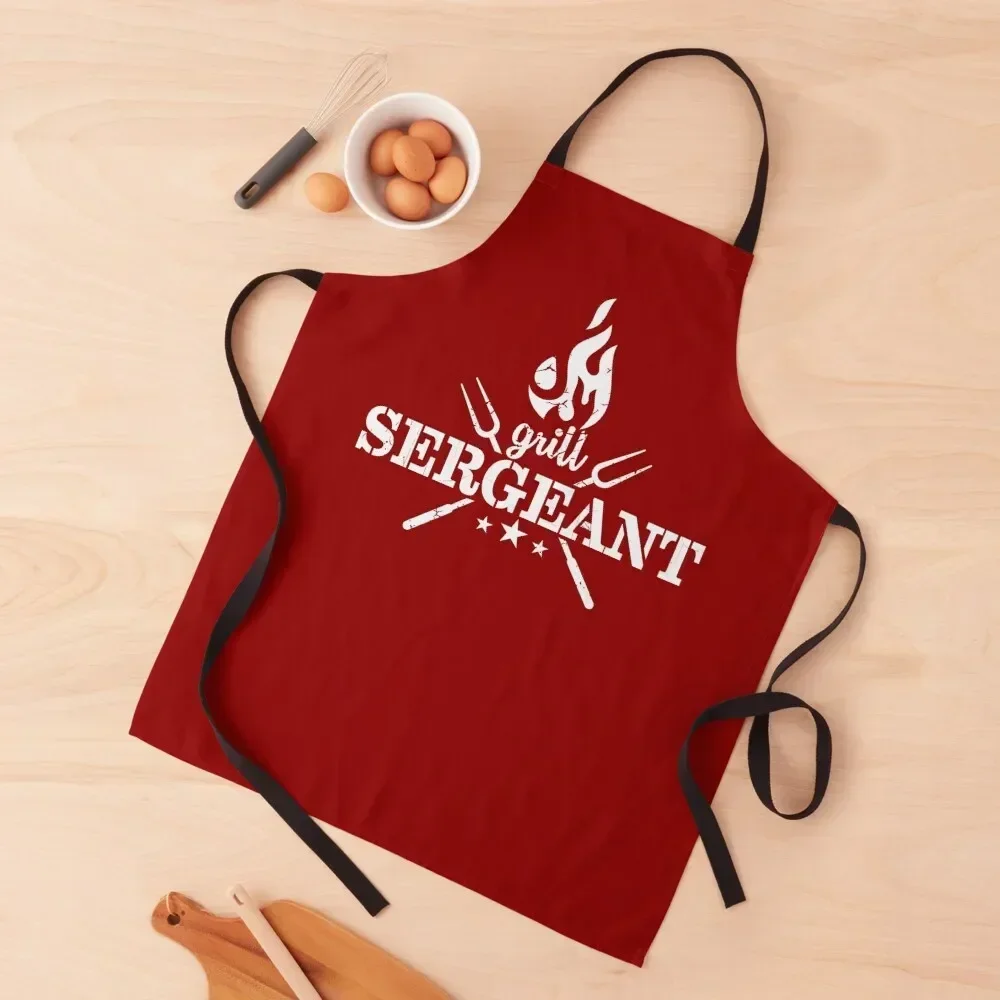 

Grill Sergeant - Illustrated Fire with Forks and Bold Text - Funny Dad Apron Beauty Home And Kitchen Kitchen Chef Apron