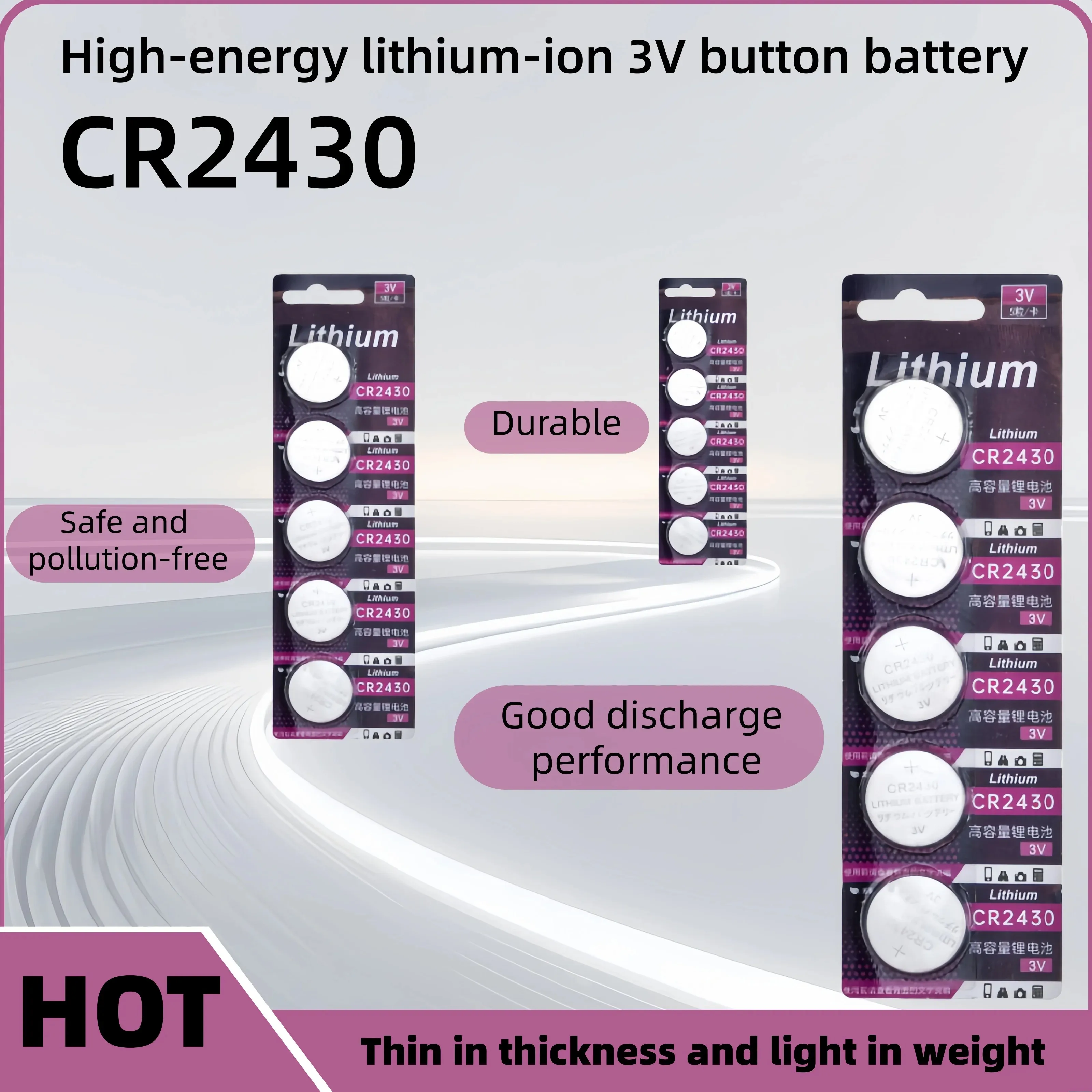 

The 280mAh High-capacity 3V High-density Leak-proof CR2430 Lithium Button Battery Is Used in Various Electronic Products