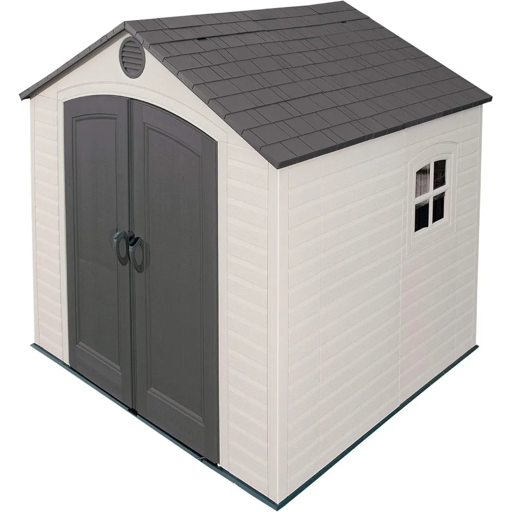 

6411 Outdoor Storage Shed with Window, 8 by 7.5 Feet,Putty/Brown