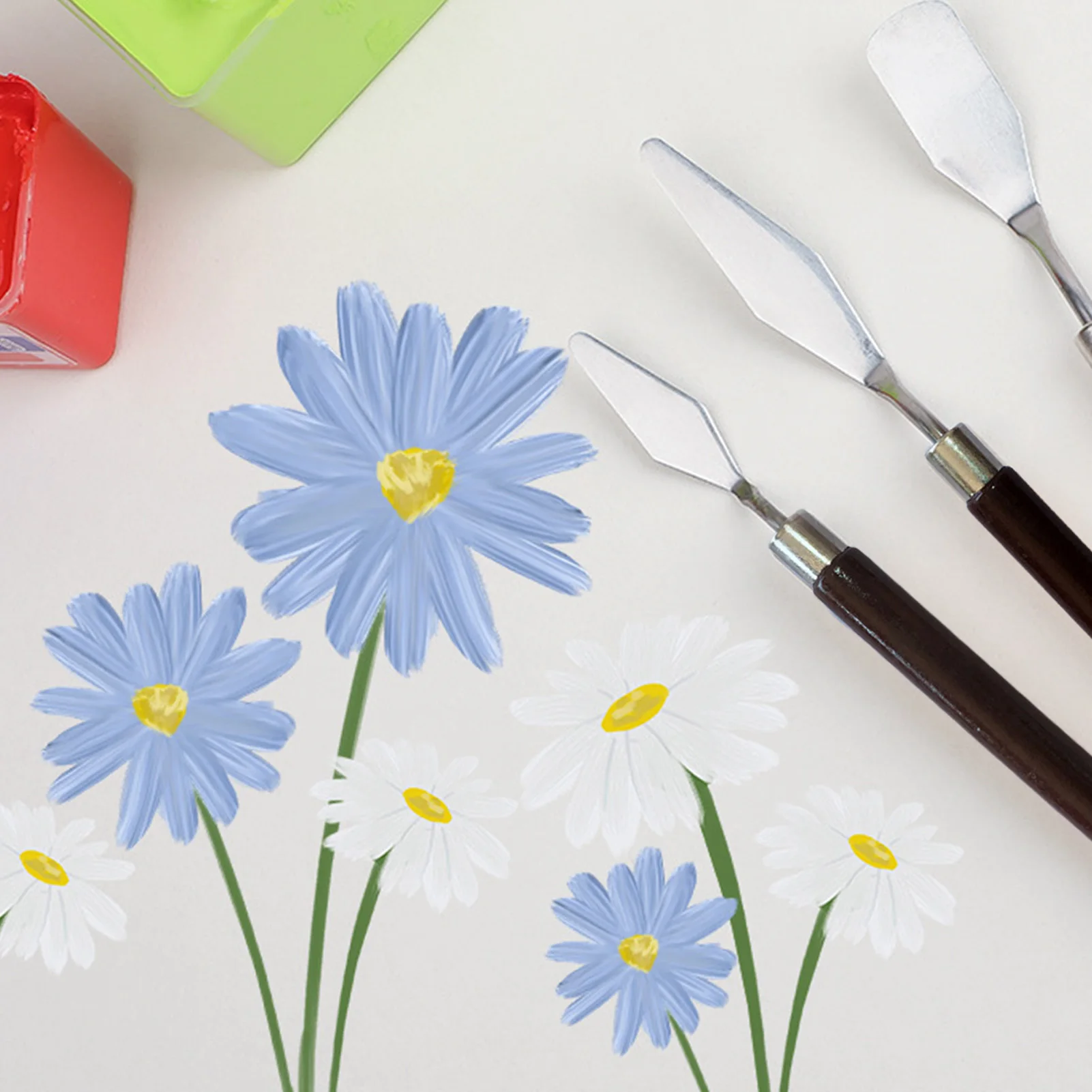 

Oil Painting Spatula Palette Knife Convenient to Use with Sturdy Wood Handle Design Suitable for Mixing Spreading Scumbling