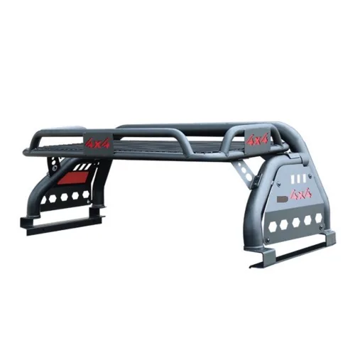 Long Pickup Truck Black Anti-roll Frame Wholesale Stainless Steel Anti-tip High-strength Gantry for Hilux NP300 Vigo