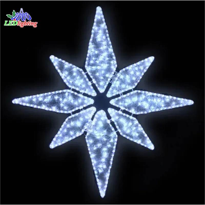 

custom.Shopping Mall Hanging Decor IP65 Rated LED Star Decorative Lights Warm White Purple Yellow for Holiday Decoration 2D Moti