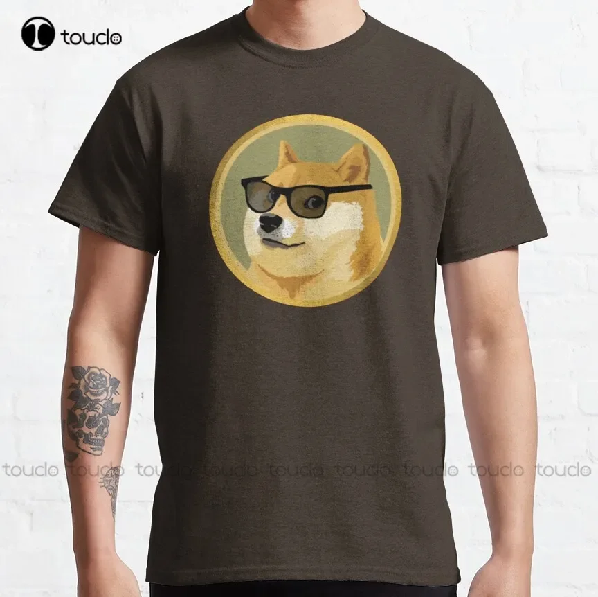 Doge Coin Apparel Classic T-Shirt Black Shirts Custom Aldult Teen Unisex Digital Printing Tee Shirt Xs-5Xl Fashion Funny New