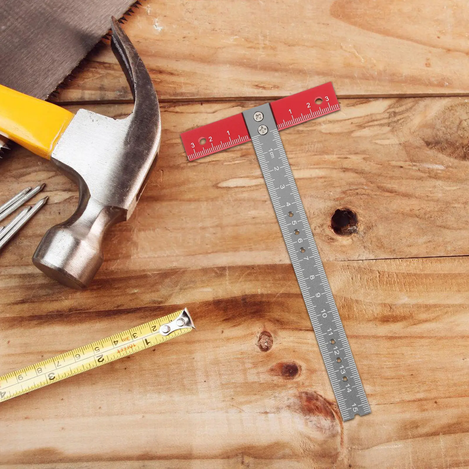 

Aluminum Alloy Ruler 30Cm Precision Measuring Tool For Woodworking Metalworking Construction Straight Edge Angle Scale