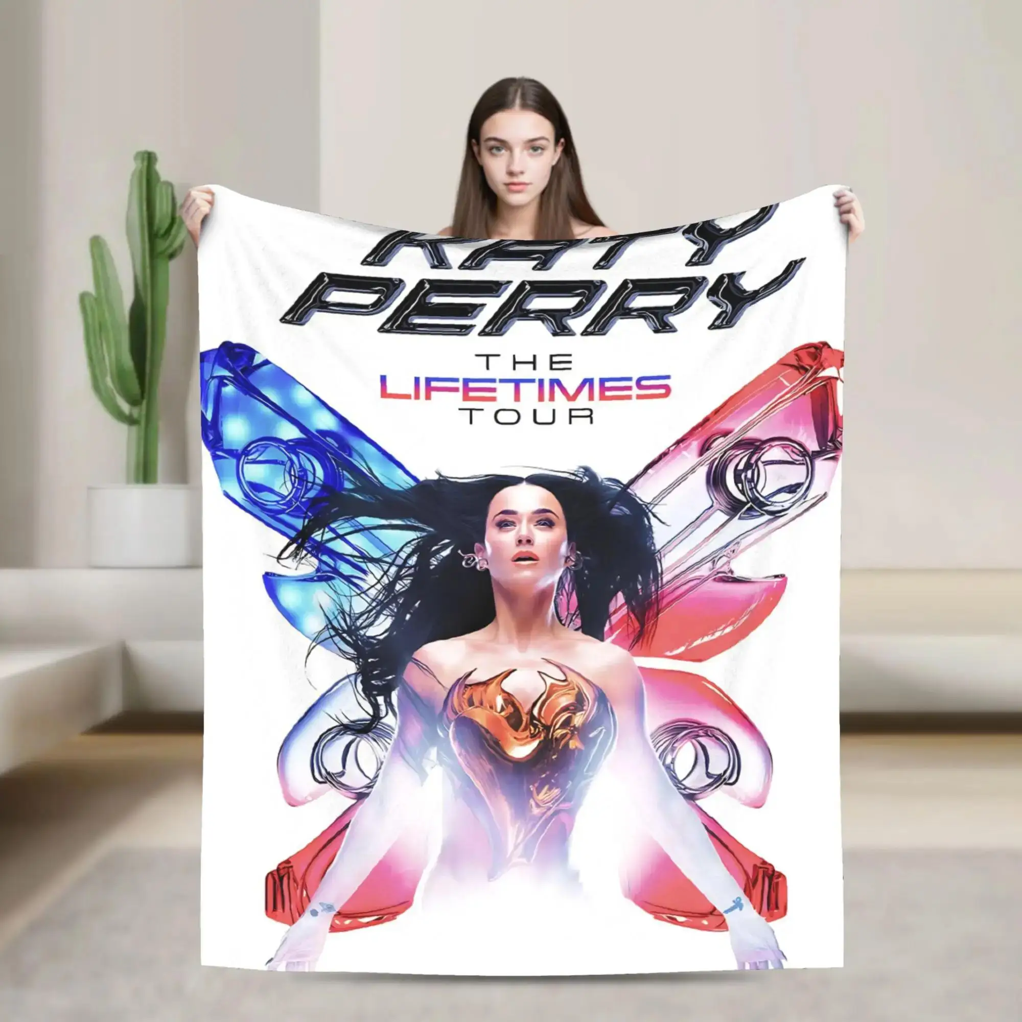 

Фланелевое одеяло Katy Perry Tour: Супертеплое покрывало для дома, путешествий, эстетичное покрывало на кровать и диван