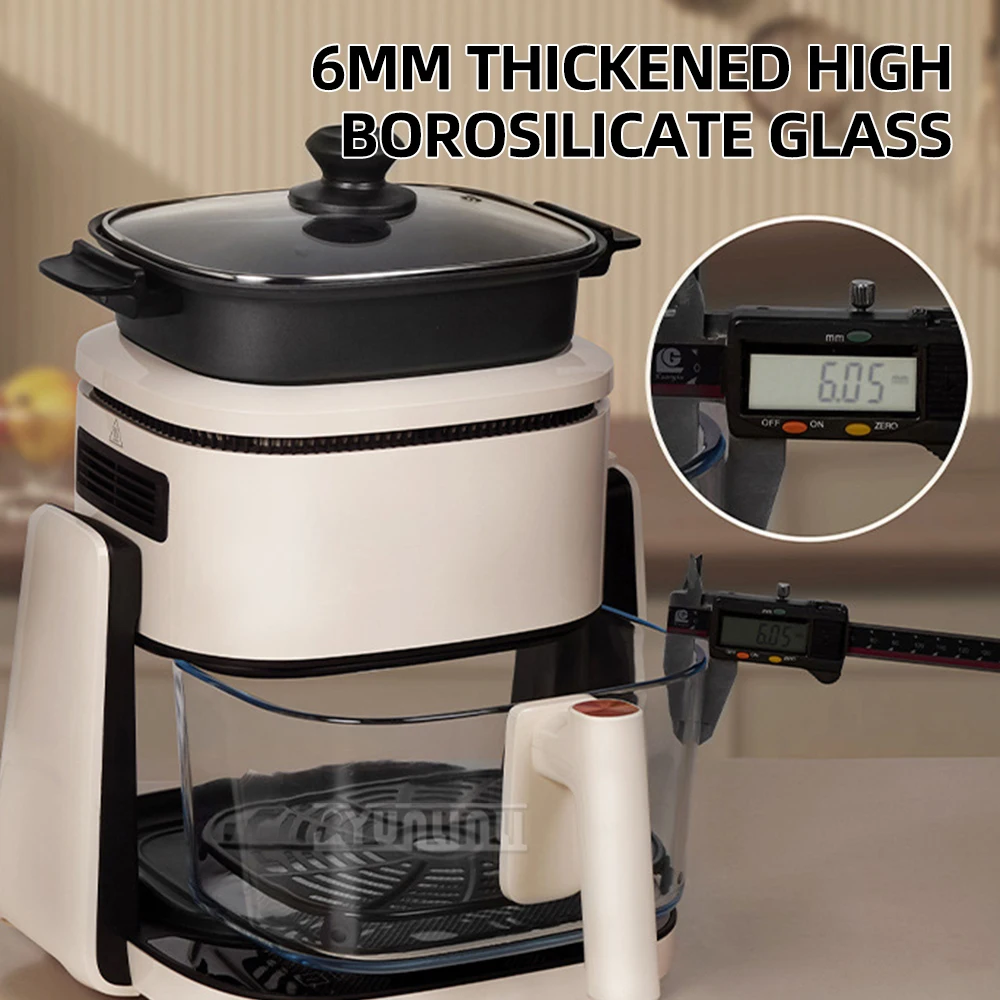 مقلاة عميقة متعددة الوظائف للخبز والطباخ المغلي الذكي مقلاة هوائية بصرية كهربائية قابلة للطي ذات سعة كبيرة للأجهزة المنزلية