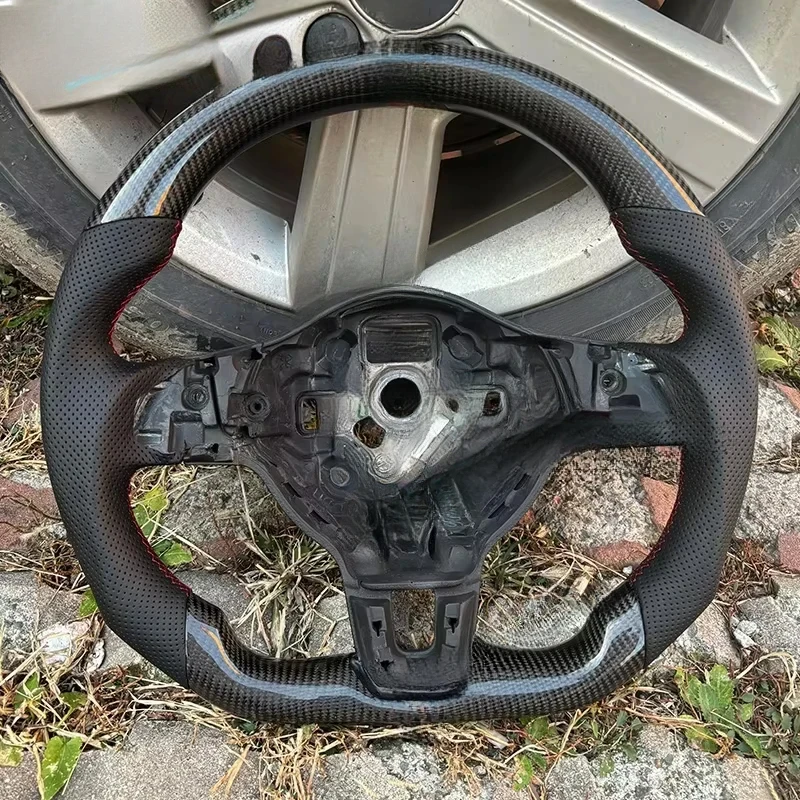 

For VW Carbon Fiber Steering Wheel With Paddle Shifters Fit Golf 6 MK6 GTI R Scirocco Polo 2008-2014