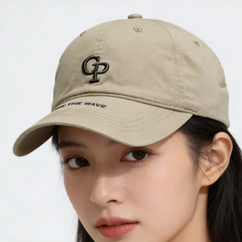 Loose Fit Deep Crown Cotton Baseball Cap Mens Casual Sun Protection Short Brim Soft Top Sunshade Cap Unisex Adjustable Headwear