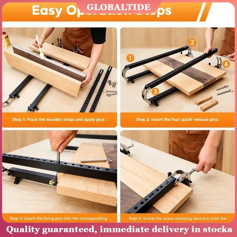 24 Inch Panel Clamp 2 Pack 4-Way Pressure Steel Parallel Clamp for Board Cabinet Tabletops Woodwork Adjustable