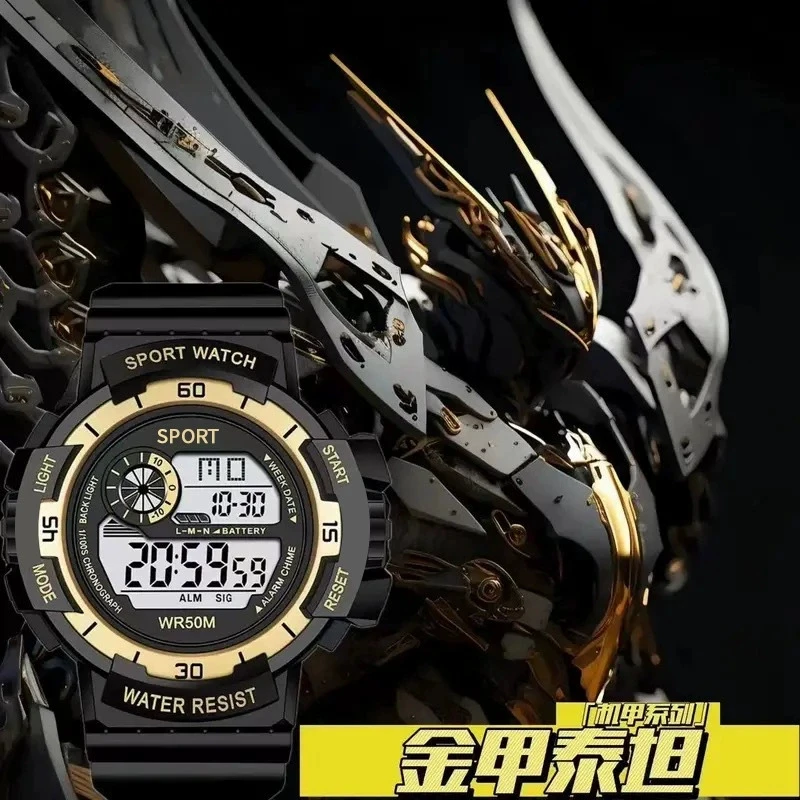 メンズ腕時計デジタルスポーツ電子時計多機能発光目覚まし時計メンズスポーツウォッチ時計電子時計ギフト