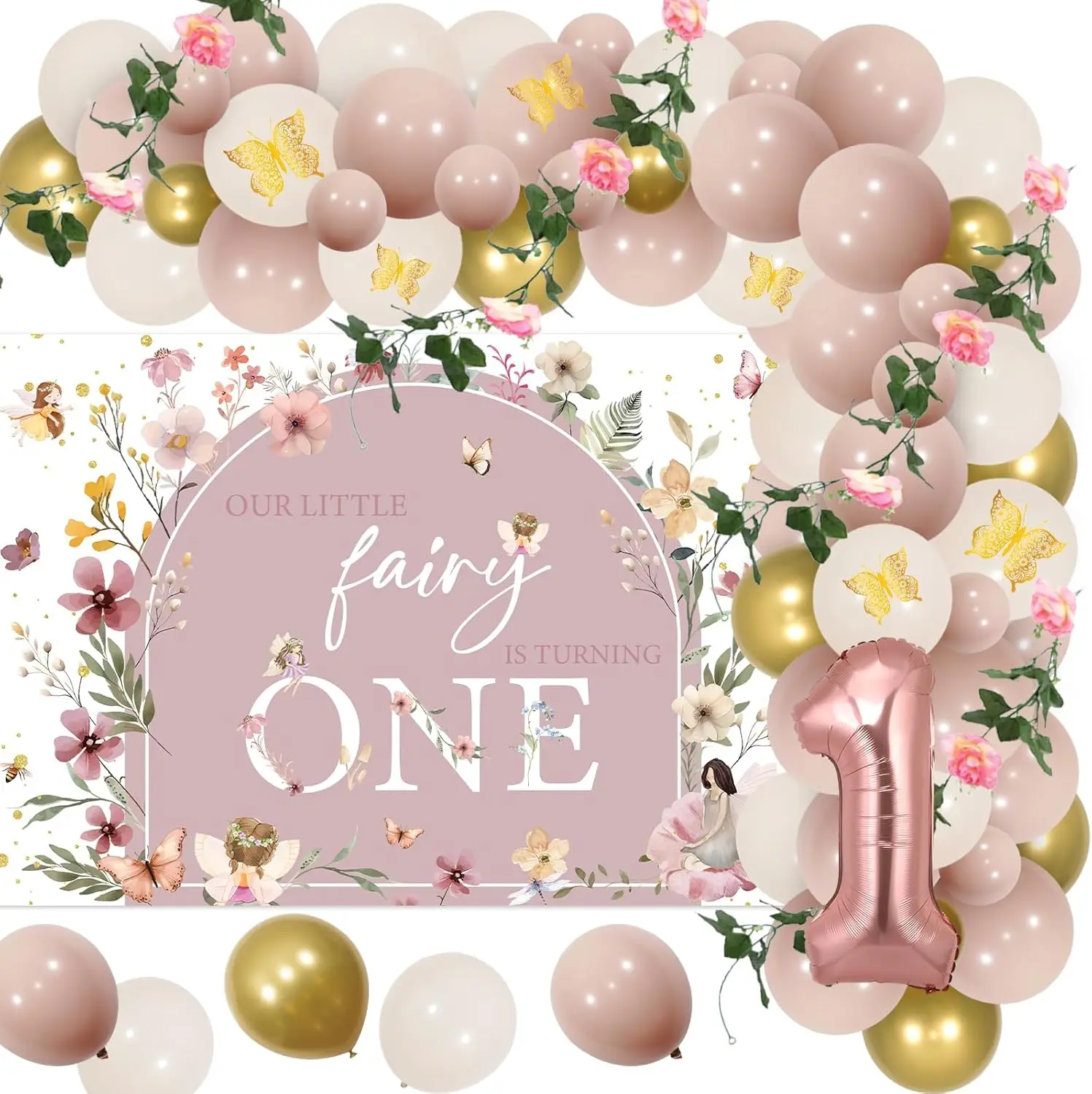

Cheereveal Fairy First Birthday Decorations, Boho 1st Party Girl Our Little Is Turning One