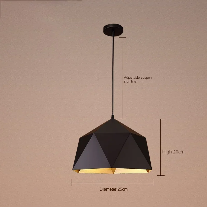 

Black E27 Modern Simple Iron Ceiling Chandelier Single Head Pendant Lamp for Kitchen Bedroom Restaurant Home Decor
