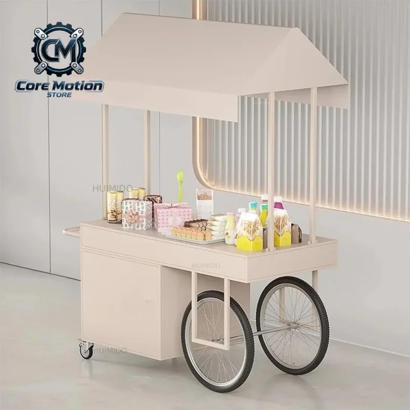 Best-selling Ice Cream Trolley Outdoor Mobile Snack Cart Supermarket Promotion Booth