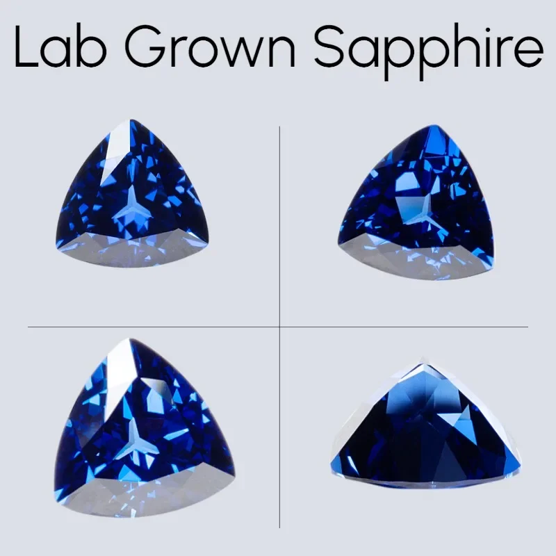 

M-Lab Grown Sapphire Royal BlueColor Trillion Cut AAA+Clarity Gems For Jewelry Setting&Custom Design Selectable Certificate