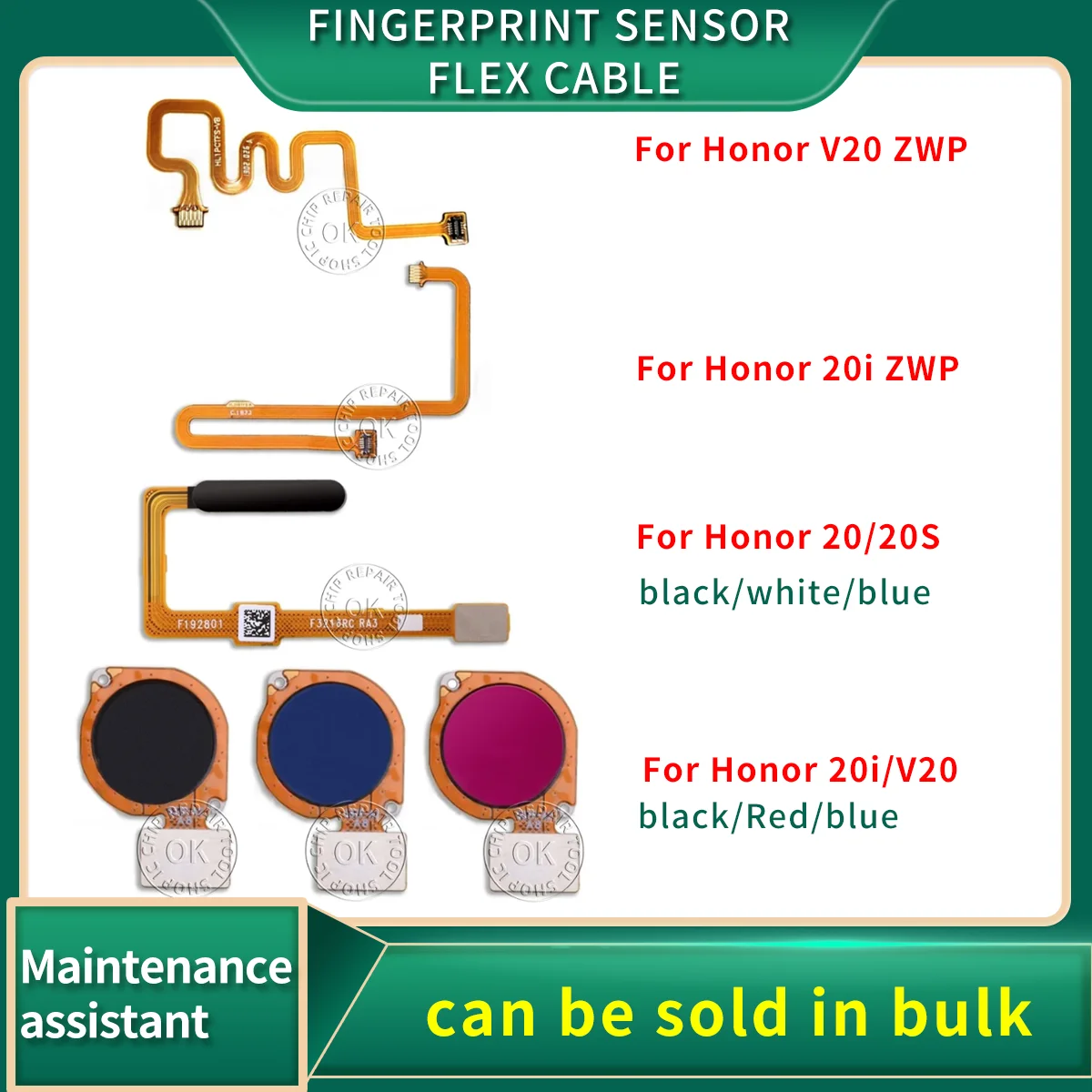 

Original Back Button Key Connection Touch ID Scanner Ribbon For Huawei Honor 20 Lite 20s View V20 Fingerprint Sensor Flex Cable