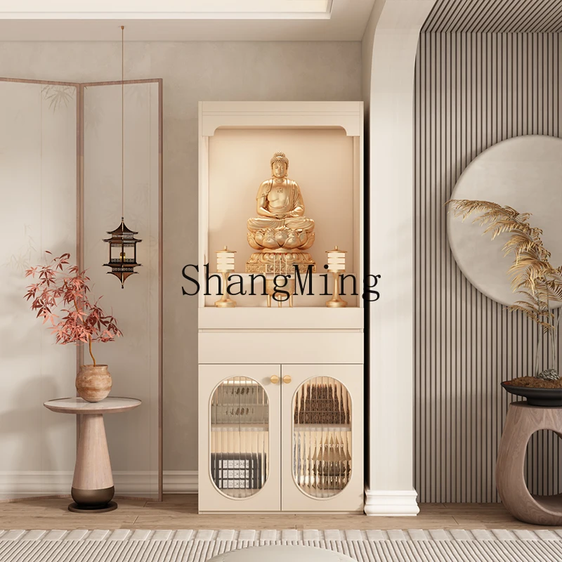 

CL Buddhist Altar New Chinese Style Home Cabinet Solid Wood Frame Buddha Cabinet Modern Simple Incense Table
