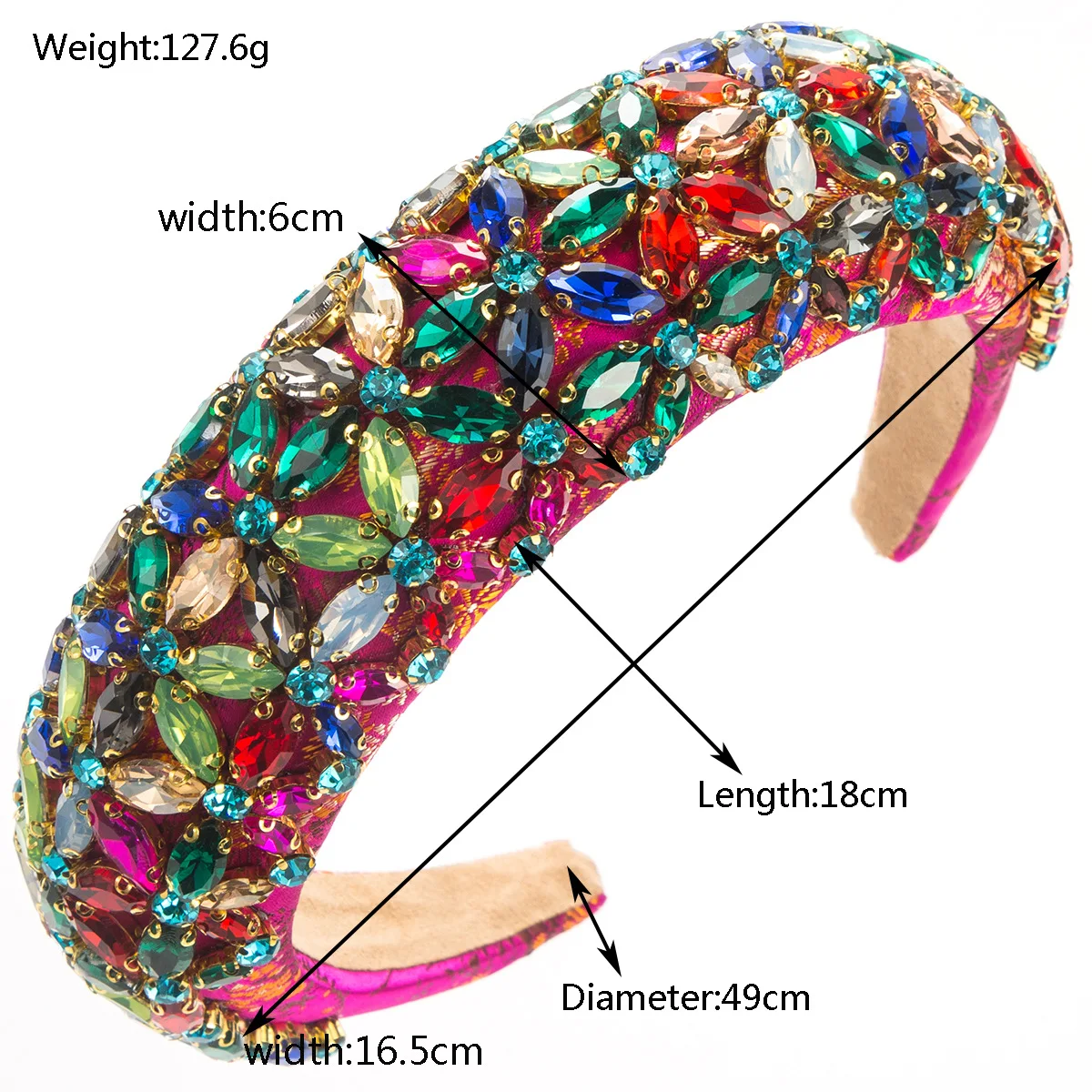 New Fashion Retro Baroque Heavy Industry Full Diamond Super Flash Headband Luxury Palace Style Hair Accessories for Women