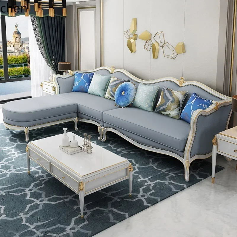 YFY  sofa combination living room corner modern light luxury large and small apartment leather solid wood