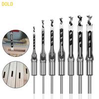 7Pcs HSS Square Hole Drill Bit Set For Woodworking Mortise With Storage Box Multiple Sizes 1/4in To 5/8in D0LD