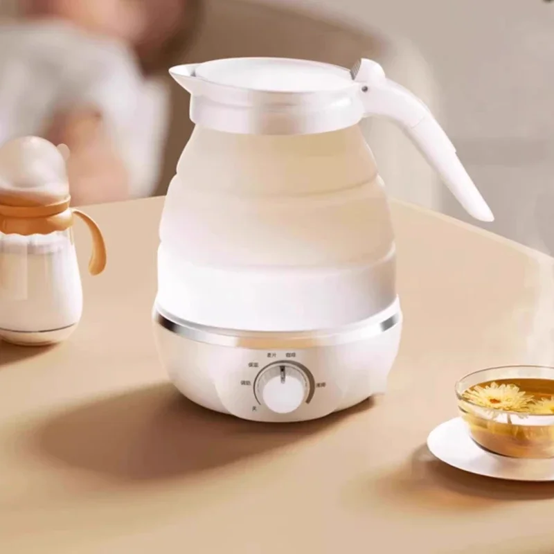 DK5: Foldable Electric Travel Kettle, Portable Water Boiler, Automatic Temperature Control Heater, Small Kettle for Dorms,