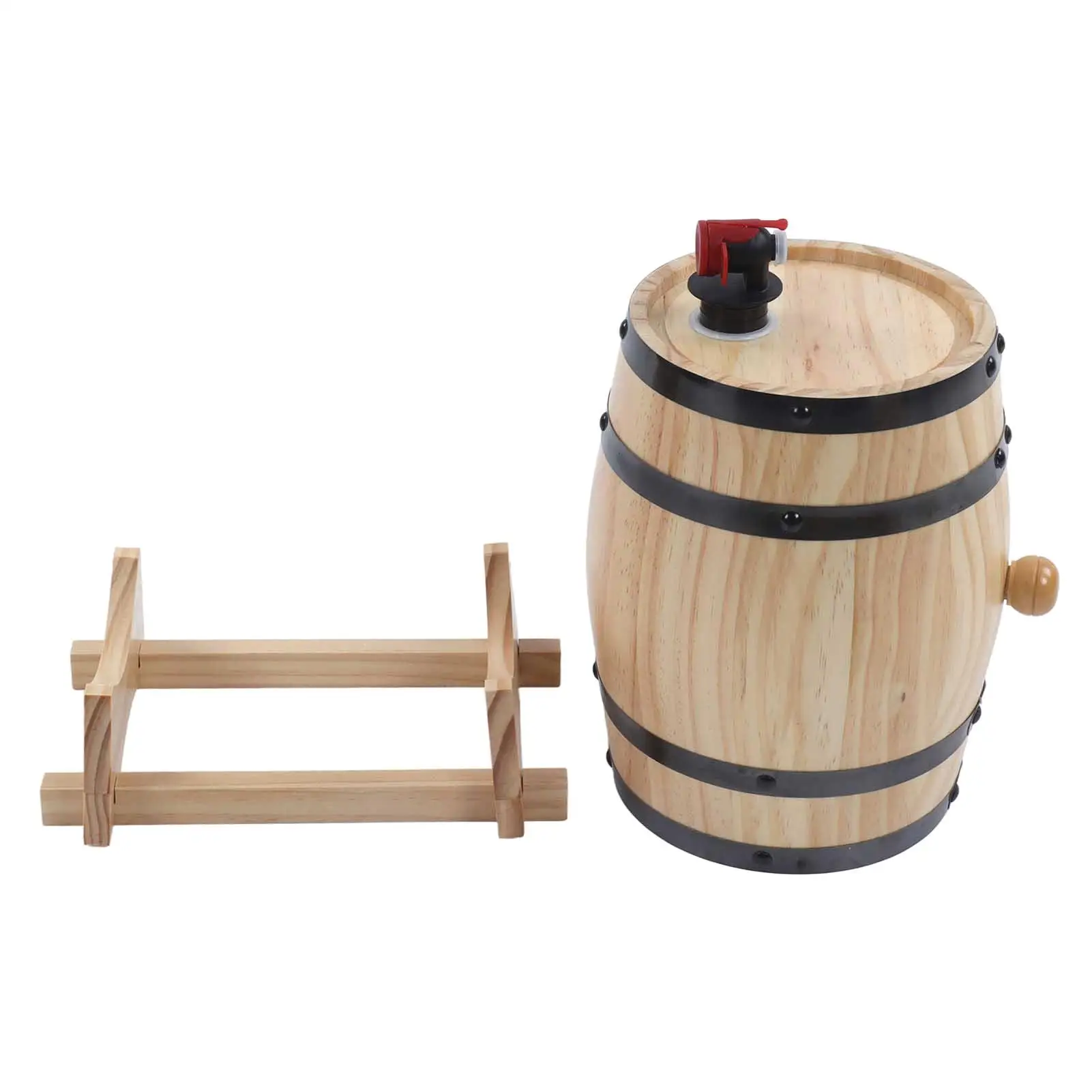 5L Wooden Wine Oak Barrel Decorative Ornaments for bar Brew Beer Keg Tap Dispenser