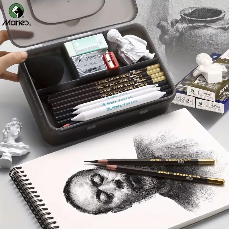 Marie's Large Capacity Pencil Set,31pcs/44pcs,Double Layer Box for Sketching & Painting for Adults,Students,and Artists