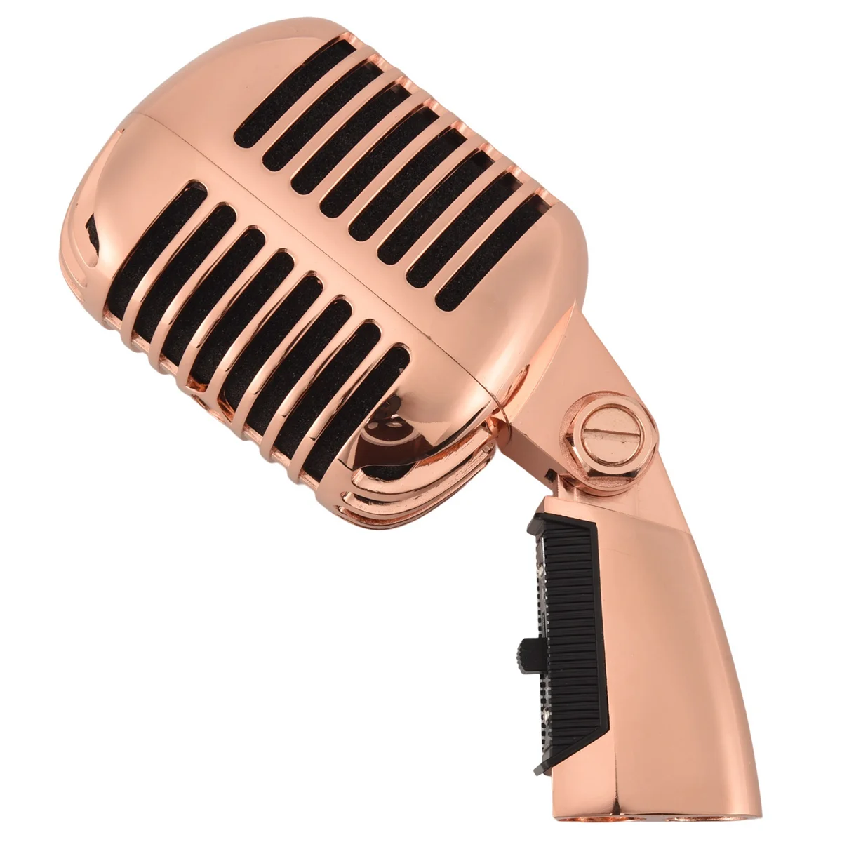 Professional Wired Vintage Classic Microphone Dynamic Vocal Mic Microphone for Live Performance Karaoke(Rose Gold)