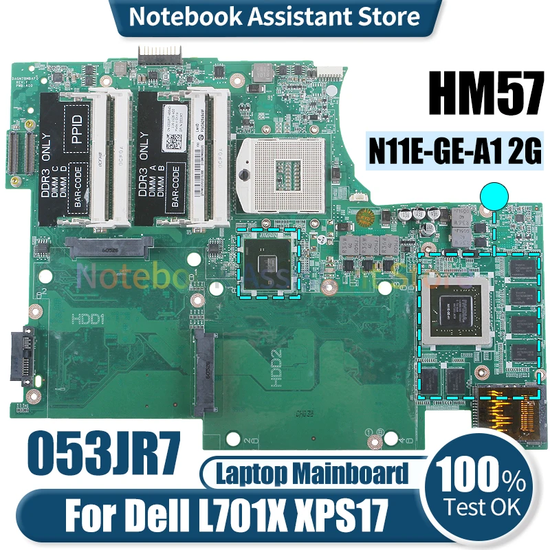 

Материнская плата для ноутбука Dell L701X XPS17 DAGM7BMBAF0 053JR7 HM57 Φ 2G протестированная материнская плата для ноутбука