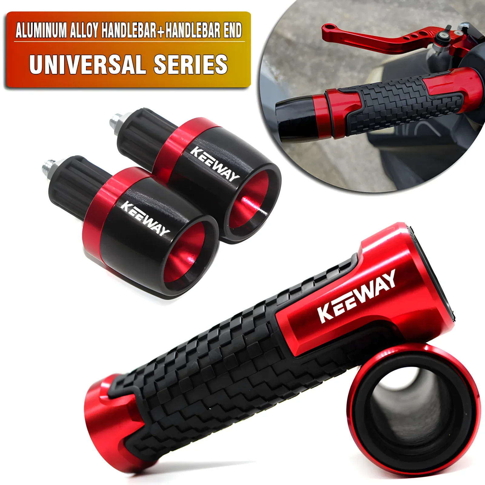 For Keeway Hurricane 50 Vieste 300 Zahara Cityblade K-Light RKV RKF 125 RKS 150 Motorcycle Hand Grips Handle Bar End Cap