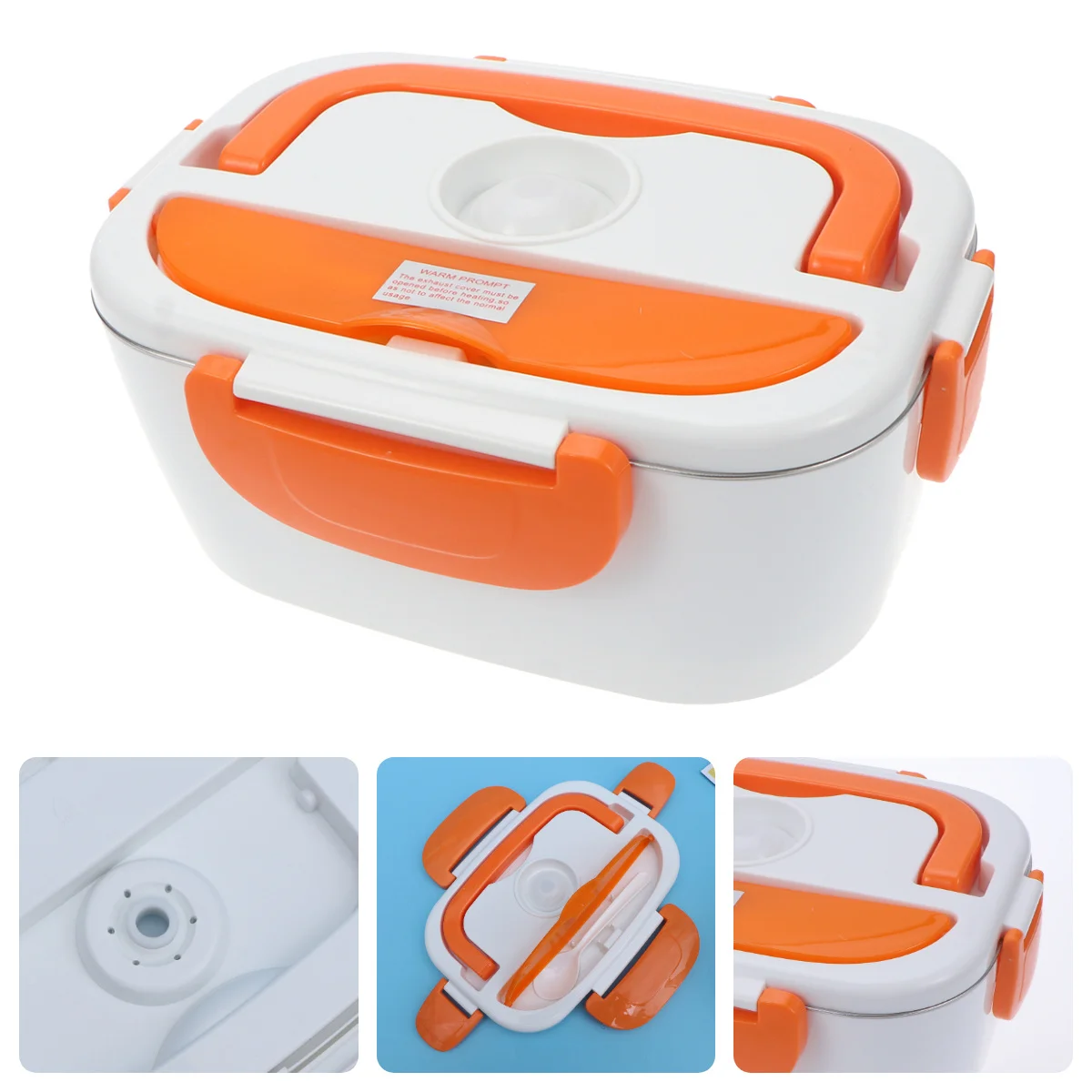 

Multifunction Electric Heated Lunch Box Portable Food Warmer Heating Container for Home School Office with EU Plug (Orange, 220V