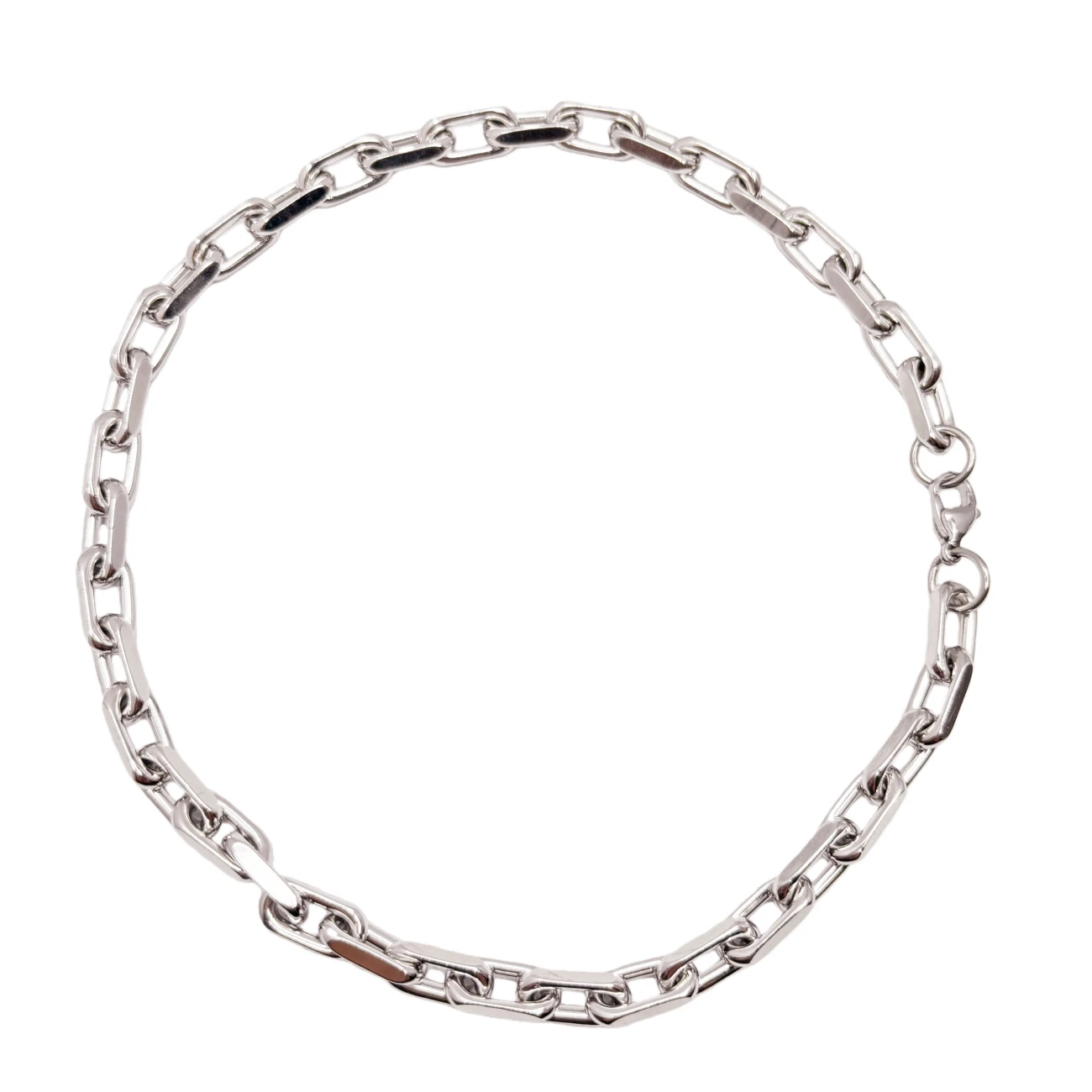 الحد الأدنى سلسلة قلادة قلادة من الفولاذ المقاوم للصدأ سحر فضي اللون واسعة الثقيلة سلسلة الشرير صديقها هدية الأزواج المجوهرات