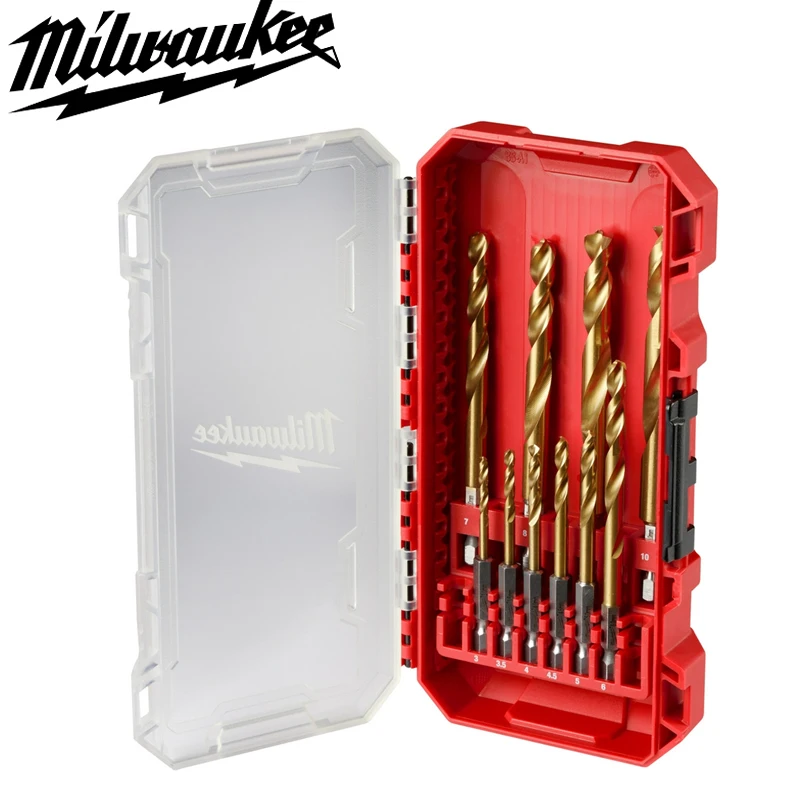 Milwaukee 48-89-4859 10 PCS Set Metric Titanium Durable Driver Bit Drill Helix Kit Set Power Tool Accessories