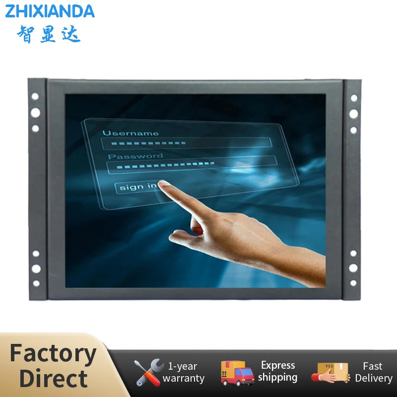 

Zhixianda Small Size 8 Inch 4:3 1024x768 HDMI TFT LCD HD Industrial Grade Resistive Capacitive Touch Screen Open Frame Monitor