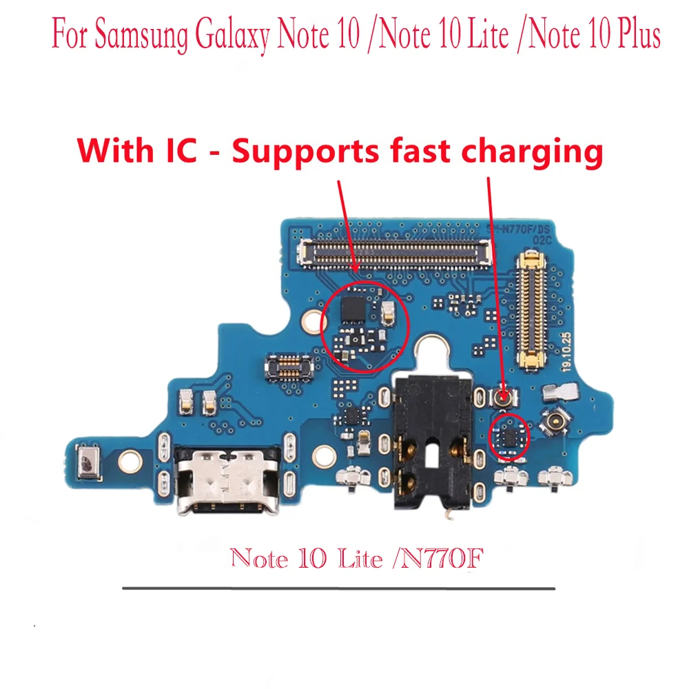 USB Charger Dock Connector Charging Port Microphone Flex Cable For Samsung Galaxy Note 10 Plus Lite N770F N970F N976B