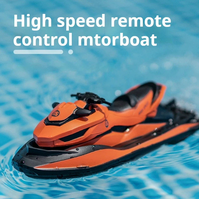 Rc Jet Ski 1/14 Rc Boat 2.4g Electric Water High-Speed Speedboat Toy Double-Layer Waterproof Safe And Non-Leakage