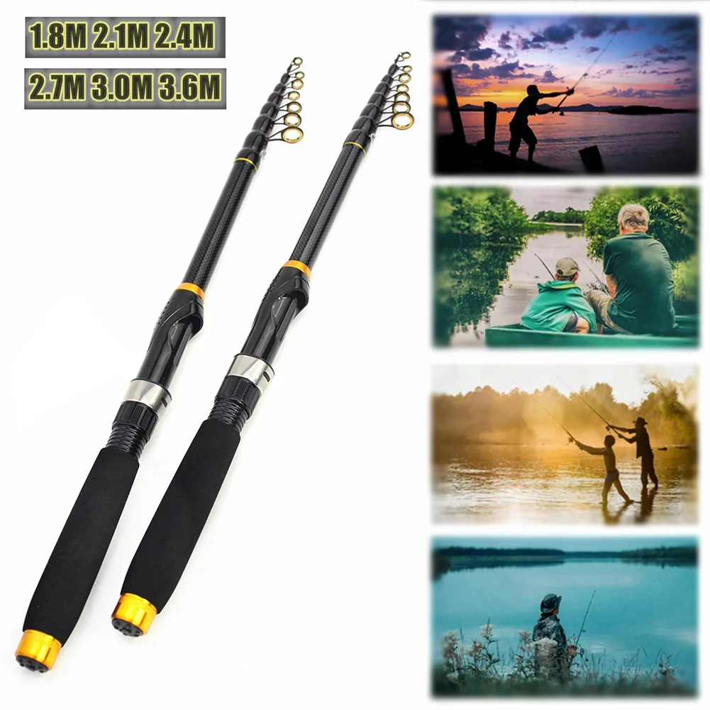 Carbon Fiber Travel Fishing Pole Telescopic Carp Fishing Rod Travel Rod Fishing Accessories for Carp Fishing