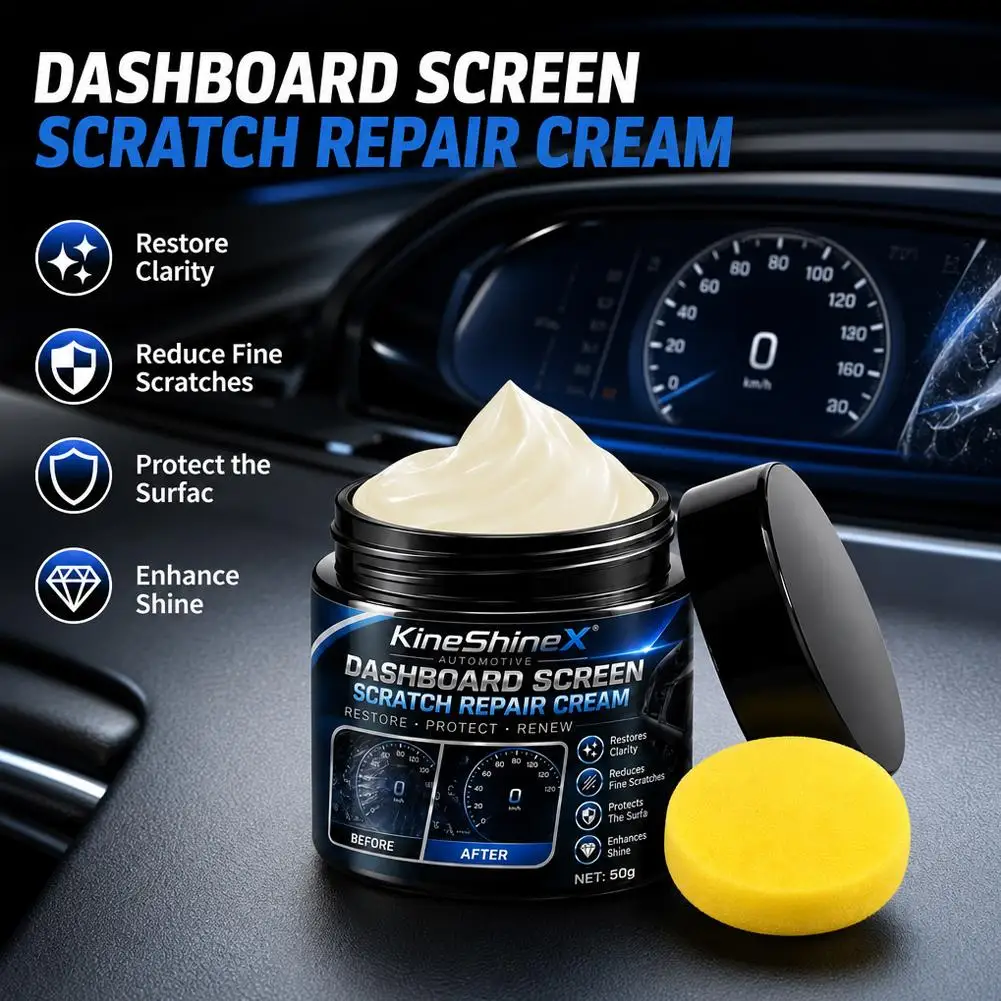 50g Scratch Removal Repair Cream With Sponge Car Interior Scratch Repair Cream Interior & Exterior Plastic Polishing Wax