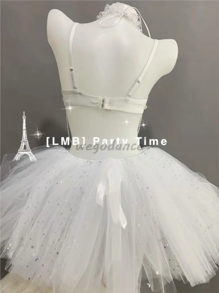 Jupe Sexy en Gaze pour Femme, Tenue de Scène, Robe de Performance, Nouvelle Collection