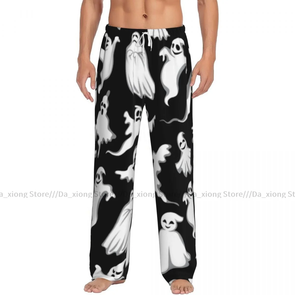 Men Sleep Bottoms Male Lounge Trousers Men's Spooky Ghost Pattern Pajama Pants